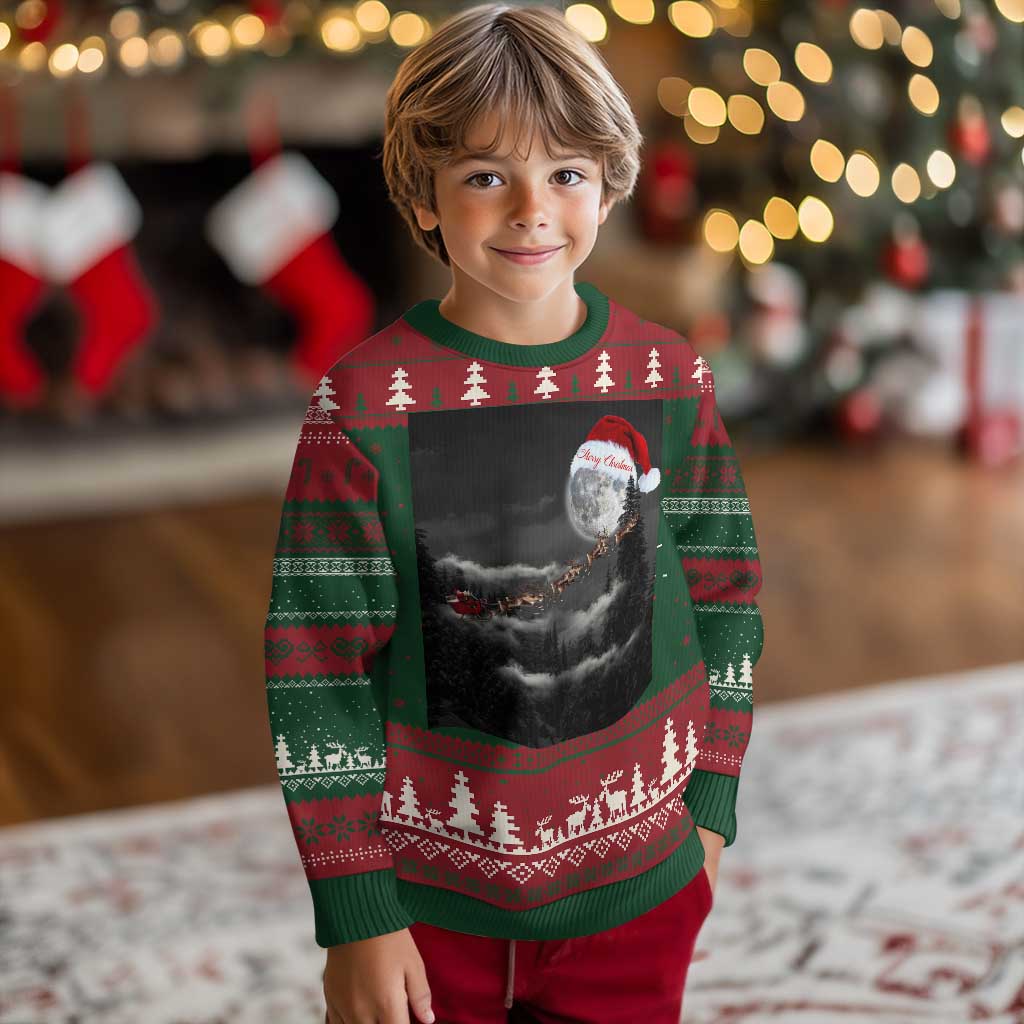 Merry Xmas Ugly Christmas Sweater Santa To The Moon - Wonder Print Shop