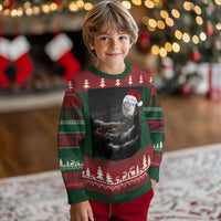 Merry Xmas Ugly Christmas Sweater Santa To The Moon - Wonder Print Shop