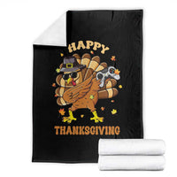 Funny Thanksgiving Throw Blanket Dabbing Gamer Turkey - Wonder Print Shop