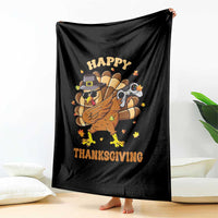 Funny Thanksgiving Throw Blanket Dabbing Gamer Turkey - Wonder Print Shop