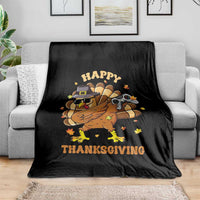Funny Thanksgiving Throw Blanket Dabbing Gamer Turkey - Wonder Print Shop