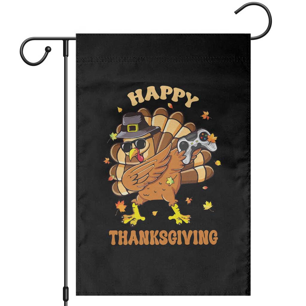 Funny Thanksgiving Garden Flag Dabbing Gamer Turkey - Wonder Print Shop