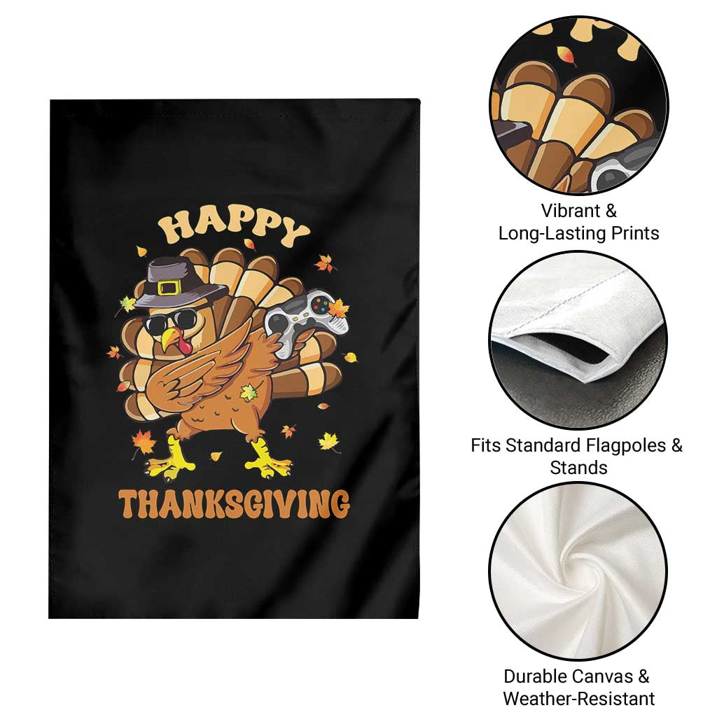 Funny Thanksgiving Garden Flag Dabbing Gamer Turkey - Wonder Print Shop