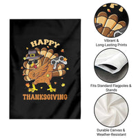 Funny Thanksgiving Garden Flag Dabbing Gamer Turkey - Wonder Print Shop