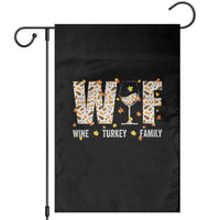 Funny Thanksgiving Garden Flag WTF Wine Turkey Family Family Dinner - Wonder Print Shop