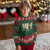 Funny Thanksgiving Knitted Sweatshirt WTF Wine Turkey Family Family Dinner - Wonder Print Shop