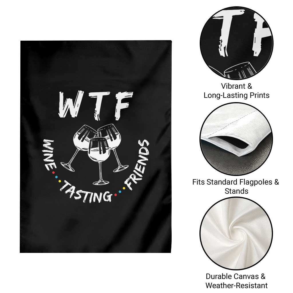 Thanksgiving Friends Garden Flag WTF Wine Tasting Friends Drinking Club - Wonder Print Shop