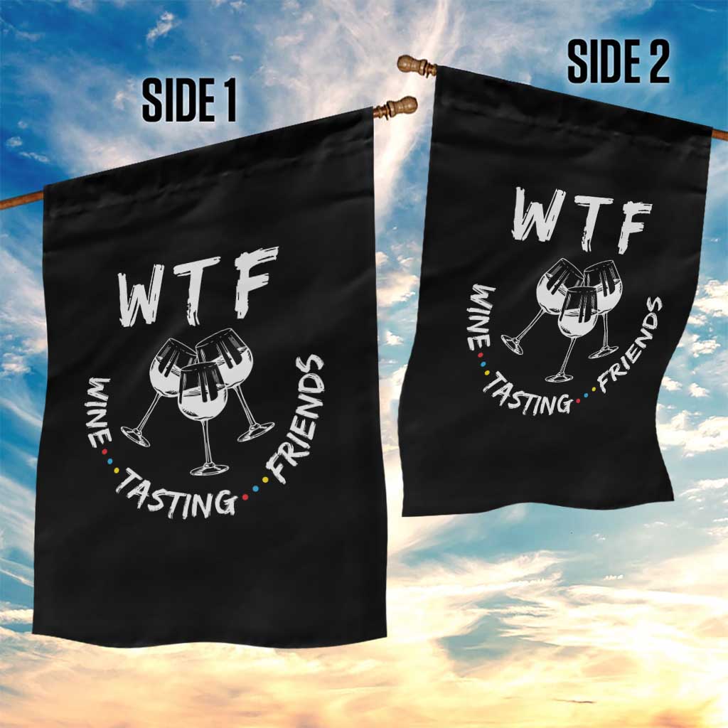 Thanksgiving Friends Garden Flag WTF Wine Tasting Friends Drinking Club - Wonder Print Shop