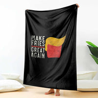 Funny Fries Throw Blanket Vintage Make Fries Great Again