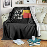 Funny Fries Throw Blanket Vintage Make Fries Great Again