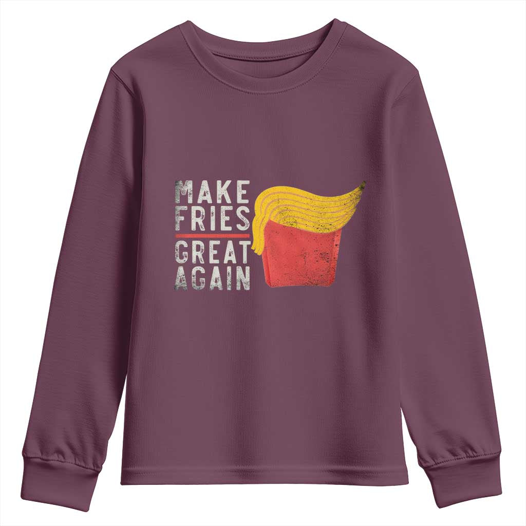 Funny Fries Youth Sweatshirt Vintage Make Fries Great Again
