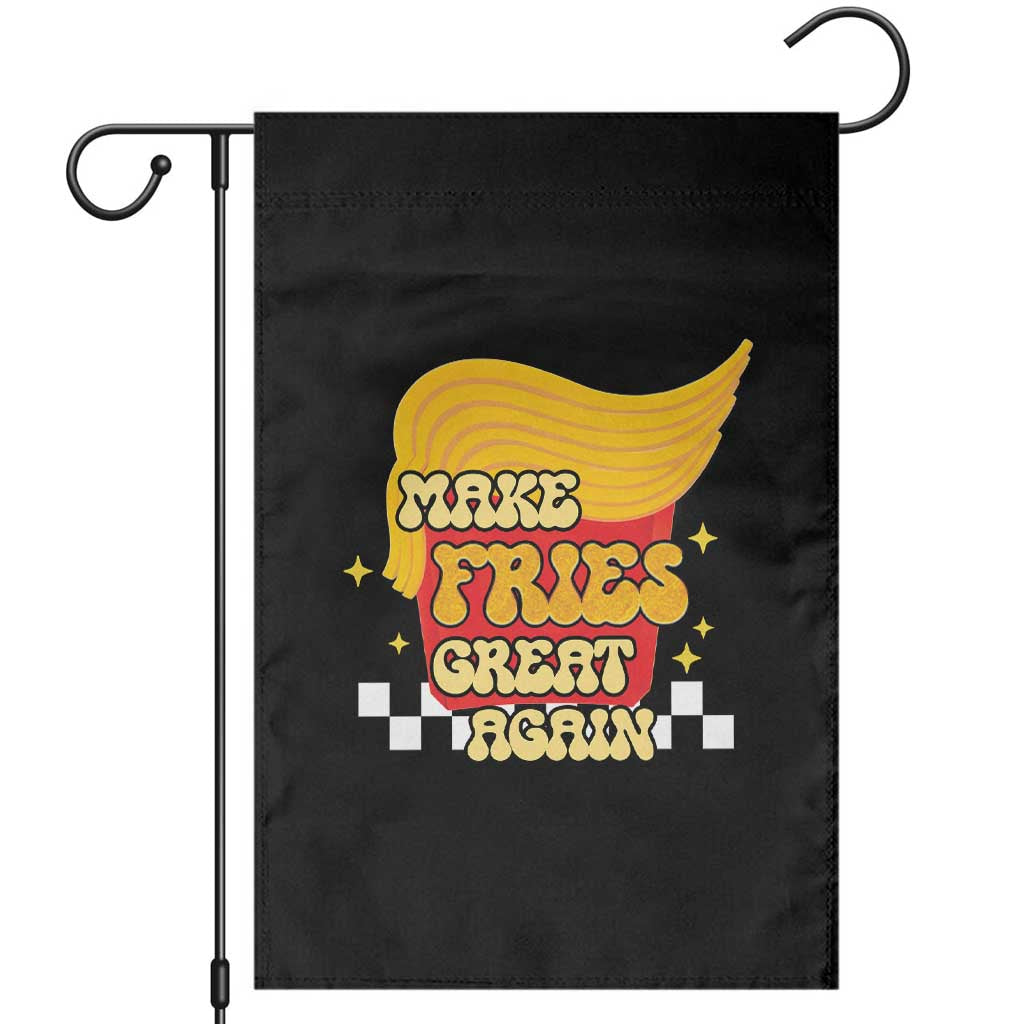 Funny Fries Garden Flag Make Fries Great Again Checkered