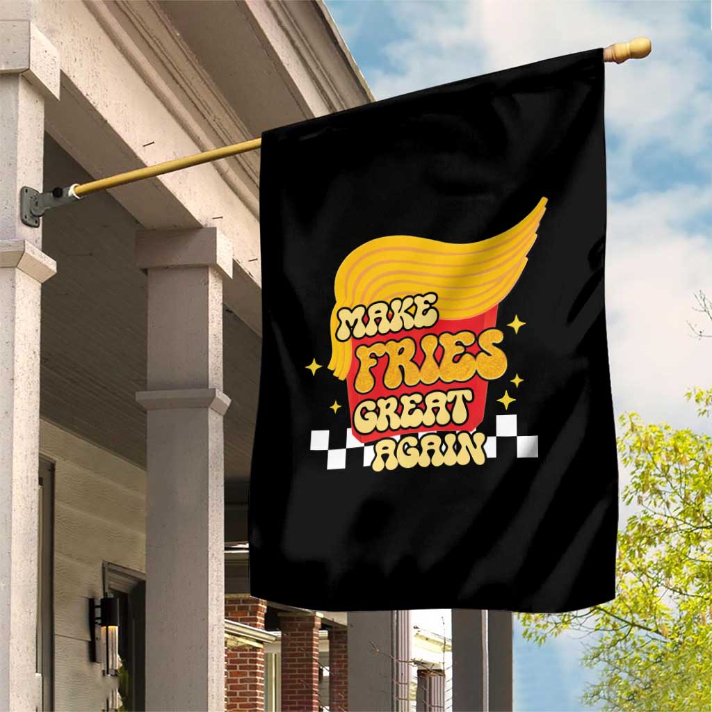 Funny Fries Garden Flag Make Fries Great Again Checkered