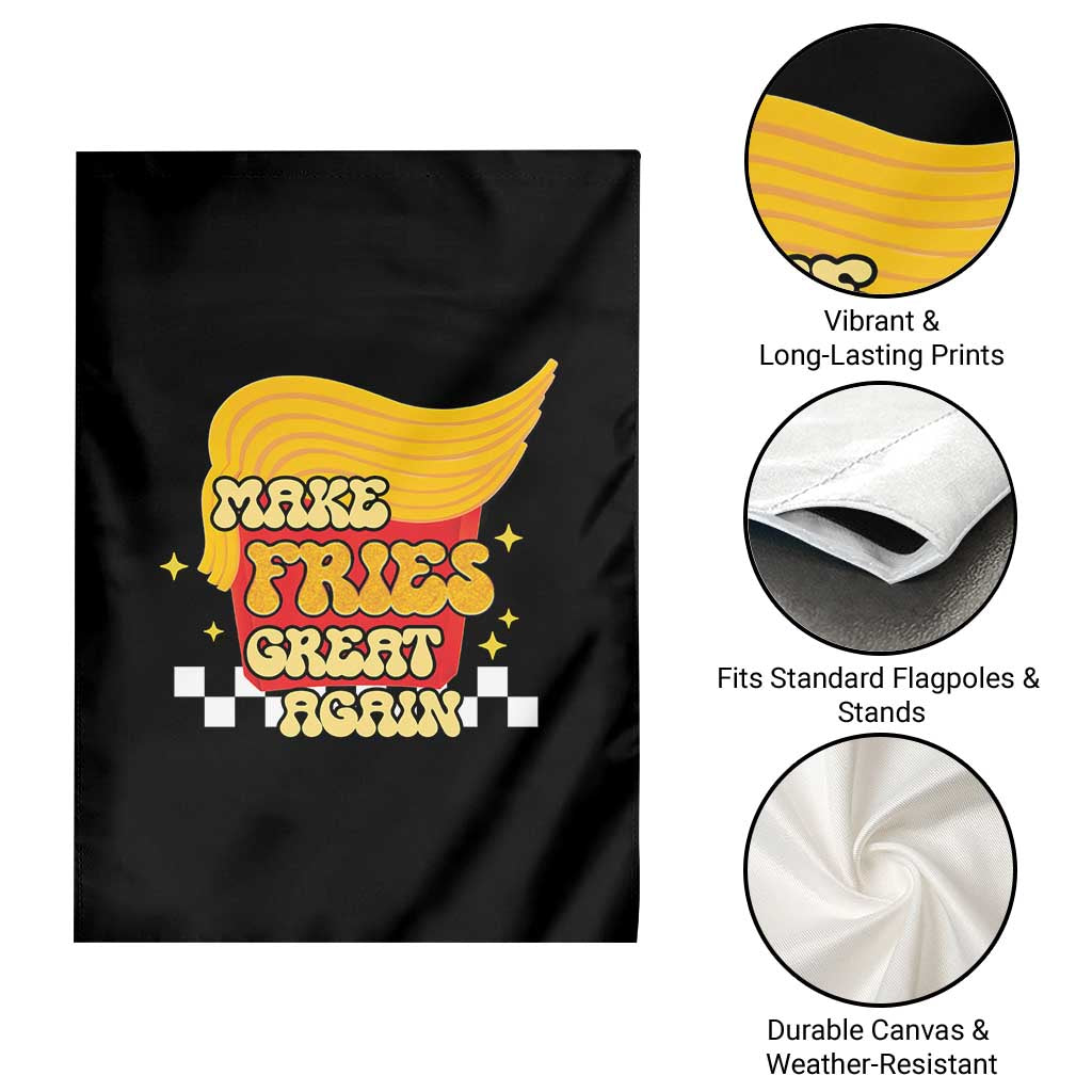 Funny Fries Garden Flag Make Fries Great Again Checkered