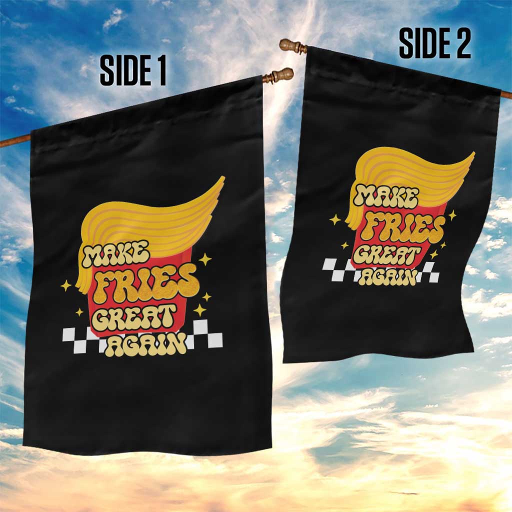 Funny Fries Garden Flag Make Fries Great Again Checkered