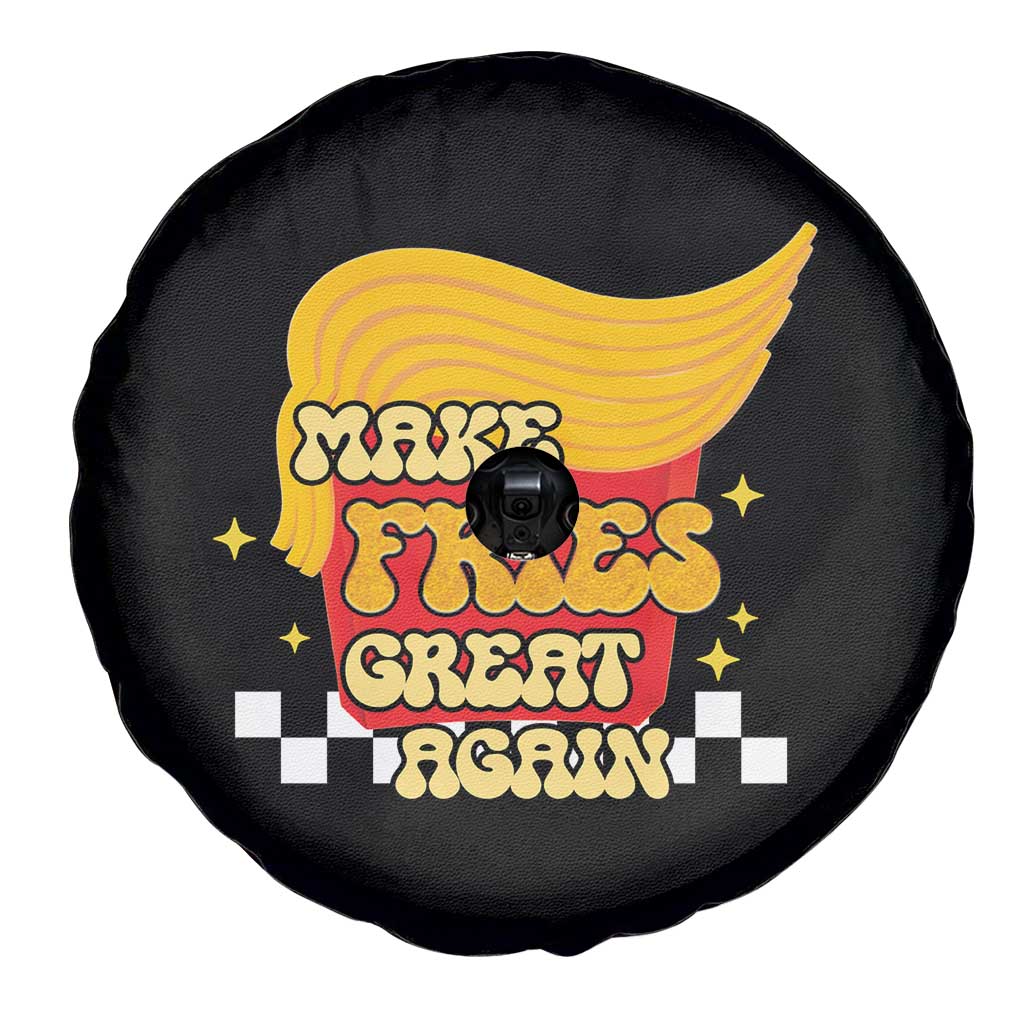 Funny Fries Spare Tire Cover Make Fries Great Again Checkered