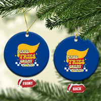 Funny Fries Ceramic Ornament Make Fries Great Again Checkered