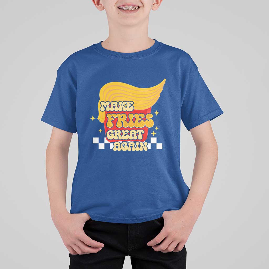 Funny Fries T Shirt For Kid Make Fries Great Again Checkered