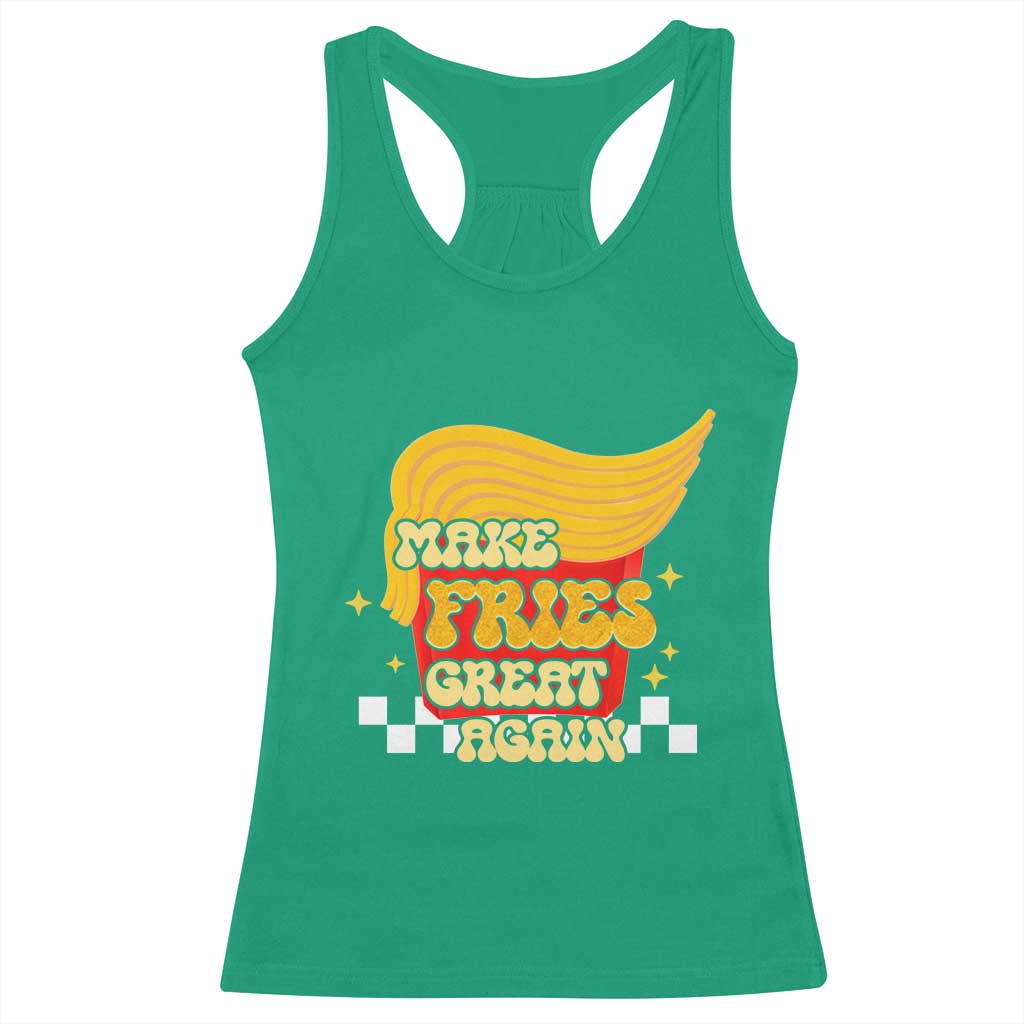 Funny Fries Racerback Tank Top Make Fries Great Again Checkered