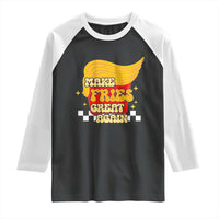 Funny Fries Raglan Shirt Make Fries Great Again Checkered