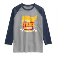 Funny Fries Raglan Shirt Make Fries Great Again Checkered