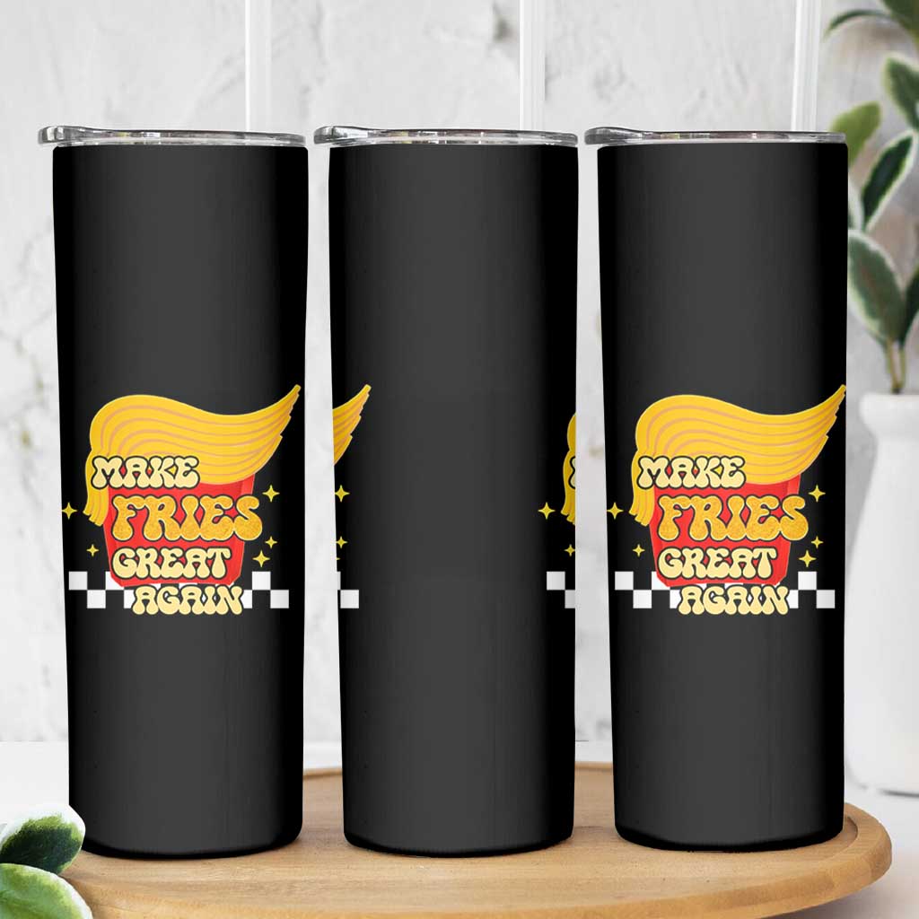 Funny Fries Skinny Tumbler Make Fries Great Again Checkered