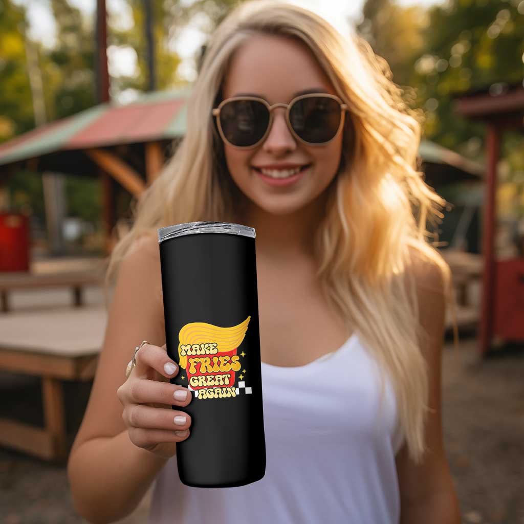 Funny Fries Skinny Tumbler Make Fries Great Again Checkered