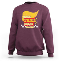 Funny Fries Sweatshirt Make Fries Great Again Checkered