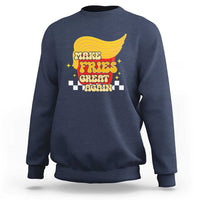 Funny Fries Sweatshirt Make Fries Great Again Checkered