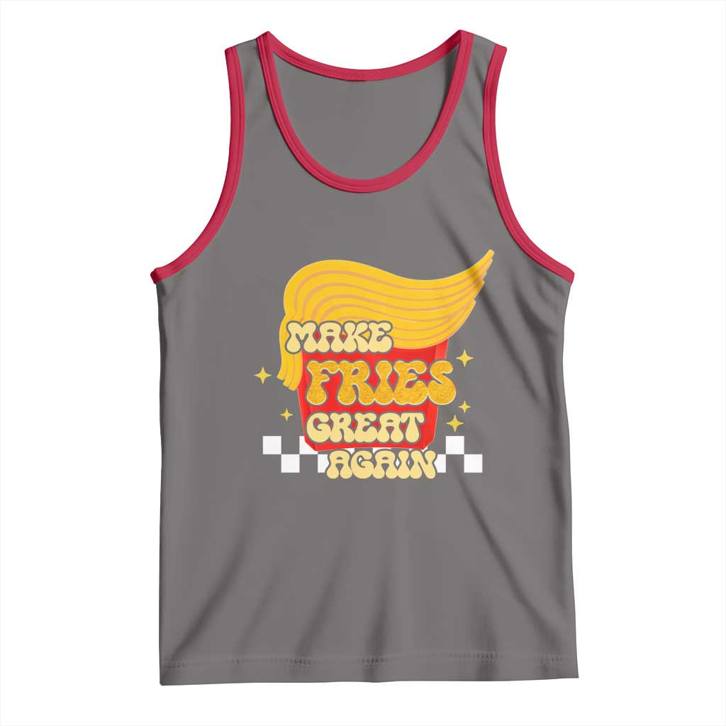Funny Fries Tank Top Make Fries Great Again Checkered