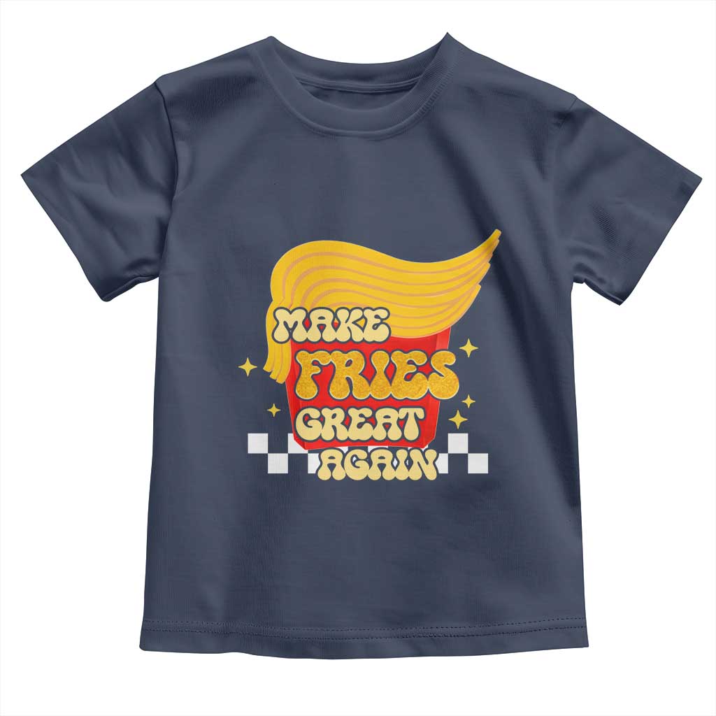 Funny Fries Toddler T Shirt Make Fries Great Again Checkered