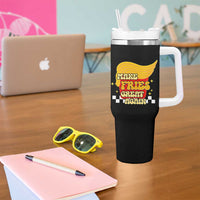 Funny Fries Tumbler With Handle Make Fries Great Again Checkered