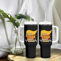 Funny Fries Tumbler With Handle Make Fries Great Again Checkered