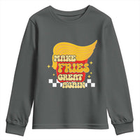 Funny Fries Youth Sweatshirt Make Fries Great Again Checkered