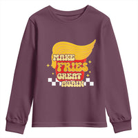 Funny Fries Youth Sweatshirt Make Fries Great Again Checkered