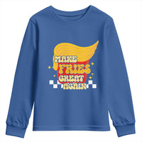 Funny Fries Youth Sweatshirt Make Fries Great Again Checkered