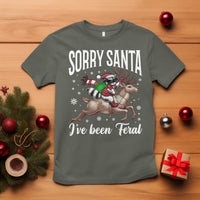Christmas Raccoon T Shirt Sorry Santa I've Been Feral Funny Weird Xmas Gifts - Wonder Print Shop