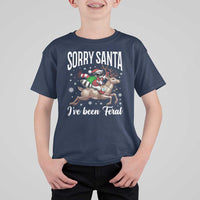 Christmas Raccoon T Shirt For Kid Sorry Santa I've Been Feral Funny Weird Xmas Gifts - Wonder Print Shop