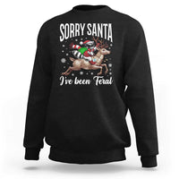 Christmas Raccoon Sweatshirt Sorry Santa I've Been Feral Funny Weird Xmas Gifts - Wonder Print Shop