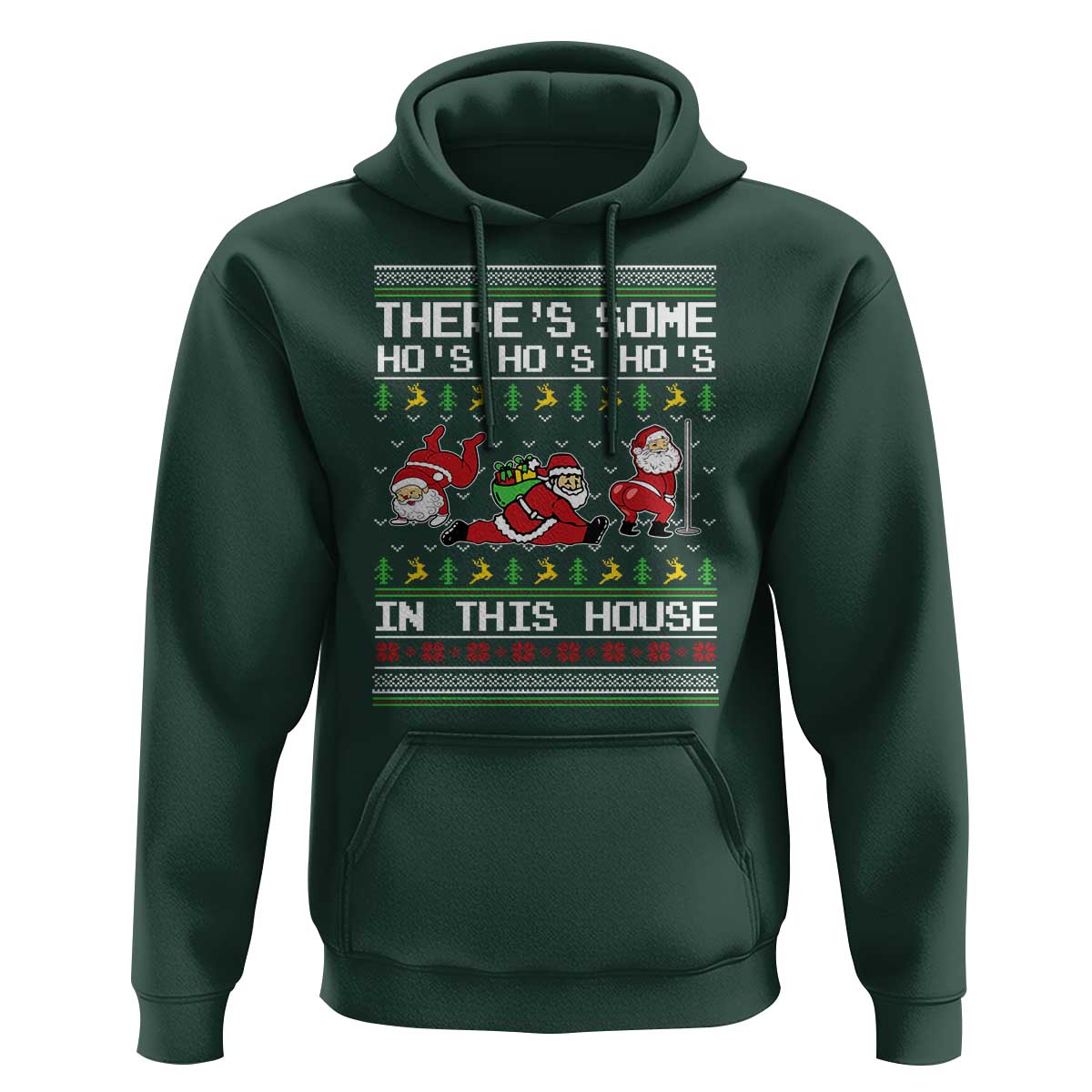 Funny Christmas Hoodie There's Some Horrors In This House Sexy Santa Claus Ugly Xmas