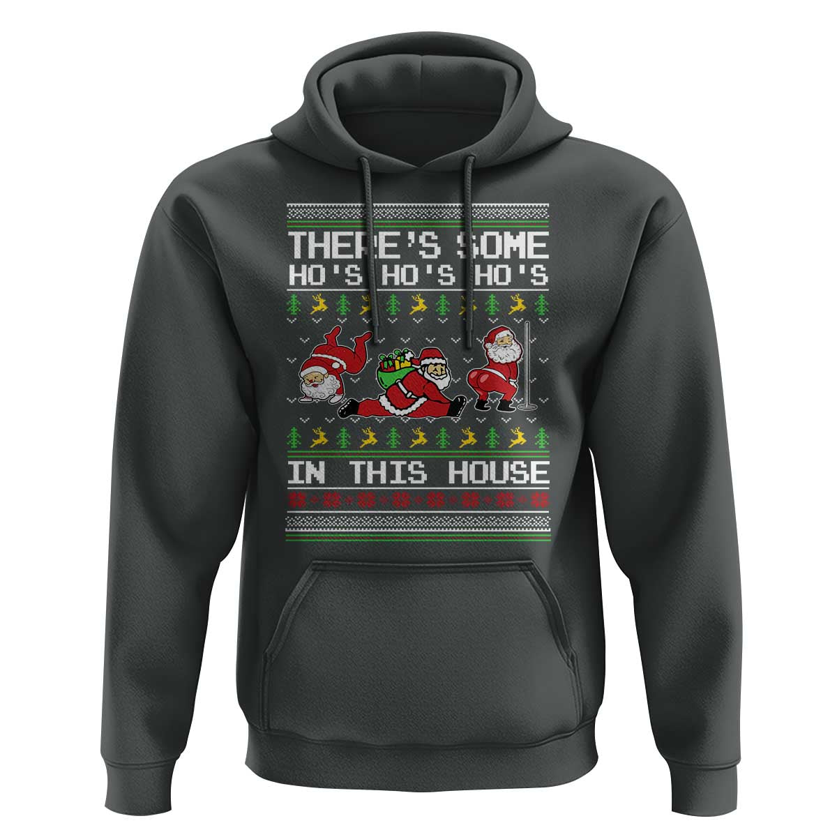 Funny Christmas Hoodie There's Some Horrors In This House Sexy Santa Claus Ugly Xmas