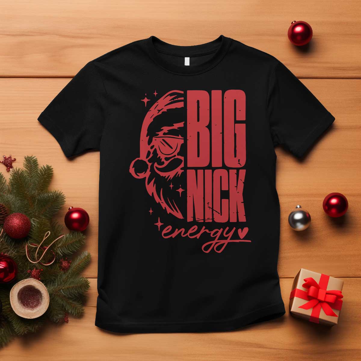 Christmas Santa T Shirt Fun Retro Big Nick Energy - Wonder Print Shop