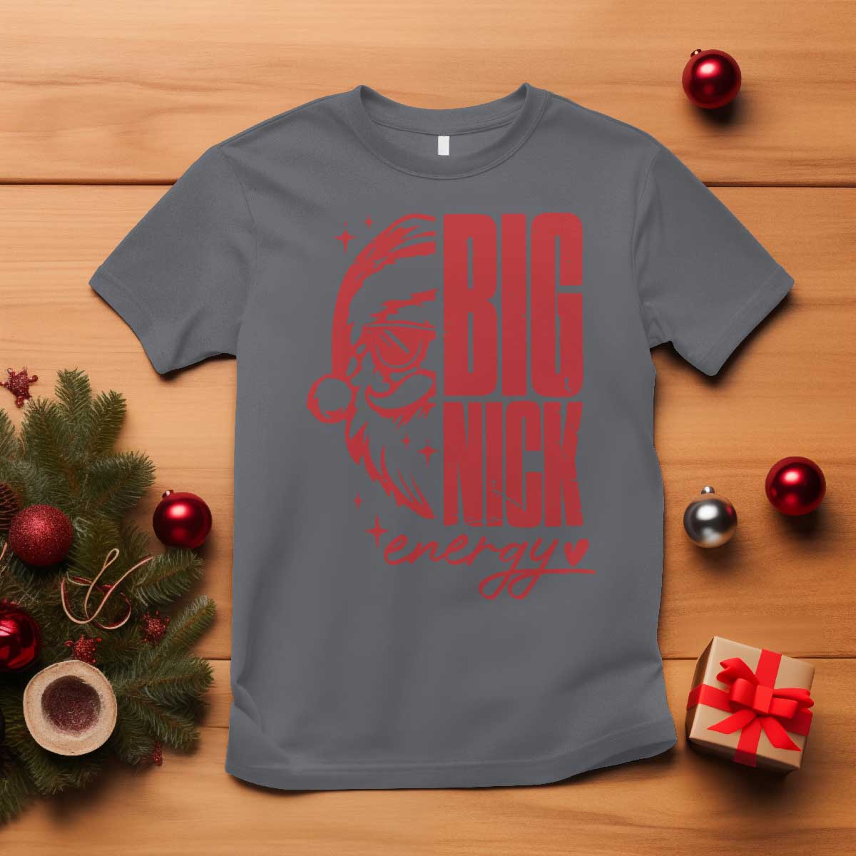 Christmas Santa T Shirt Fun Retro Big Nick Energy - Wonder Print Shop