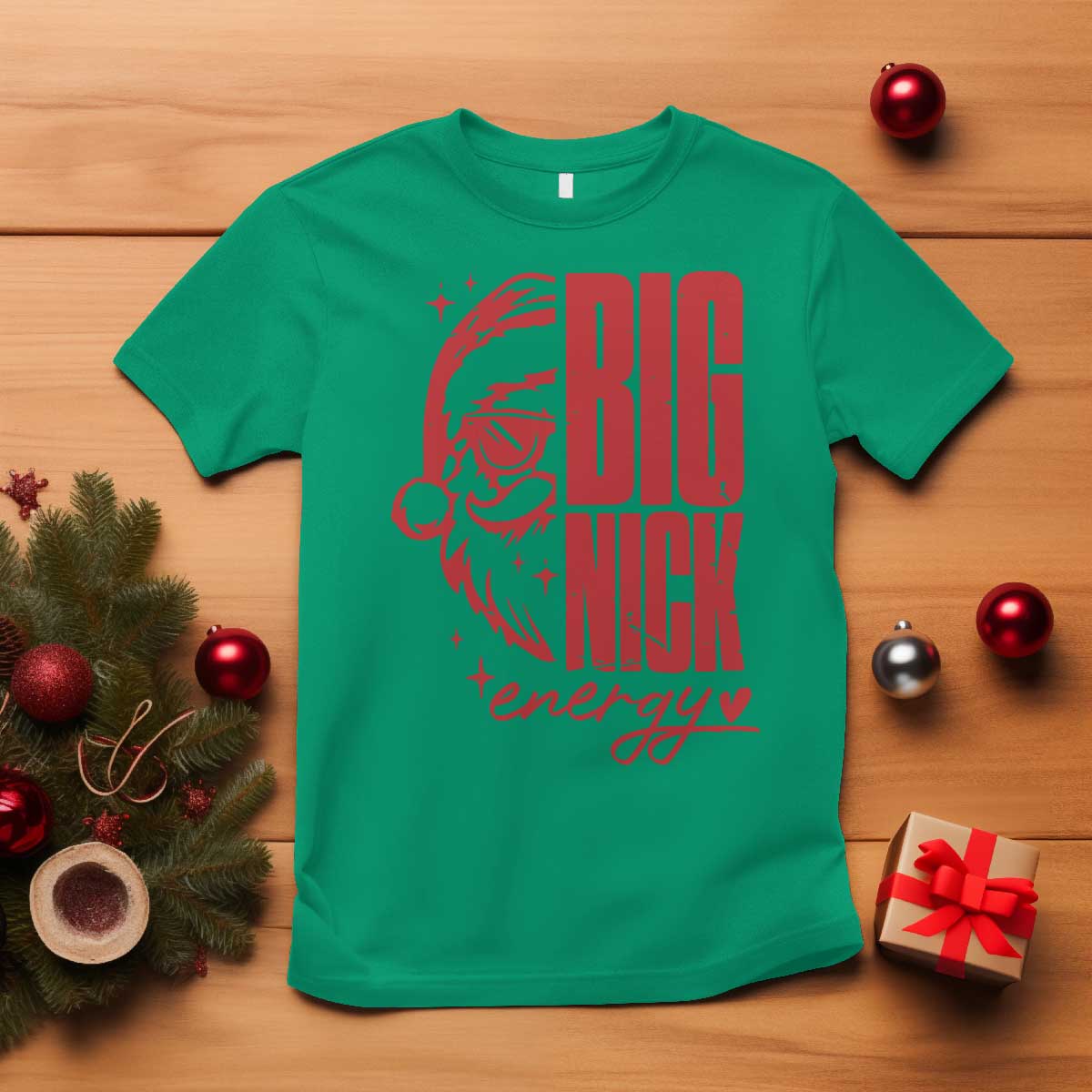 Christmas Santa T Shirt Fun Retro Big Nick Energy - Wonder Print Shop