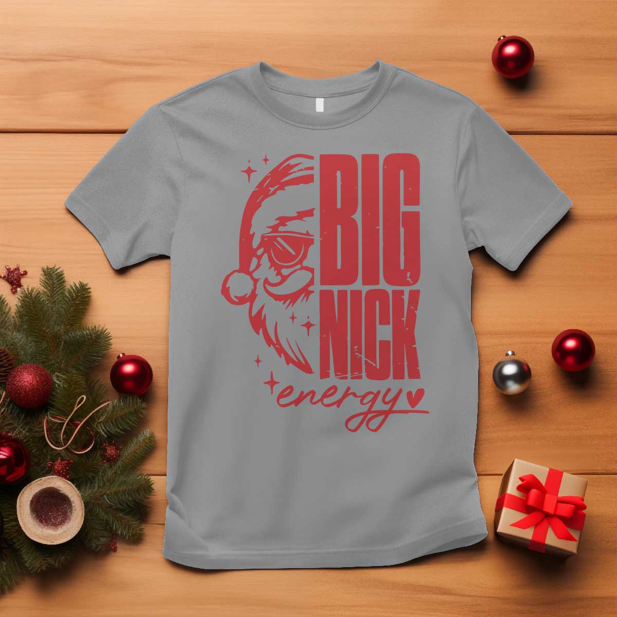 Christmas Santa T Shirt Fun Retro Big Nick Energy - Wonder Print Shop