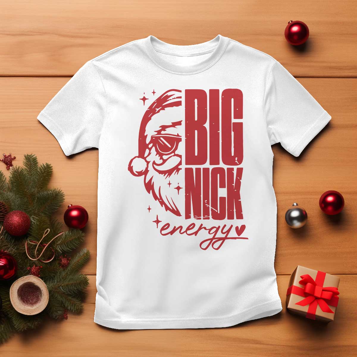 Christmas Santa T Shirt Fun Retro Big Nick Energy - Wonder Print Shop