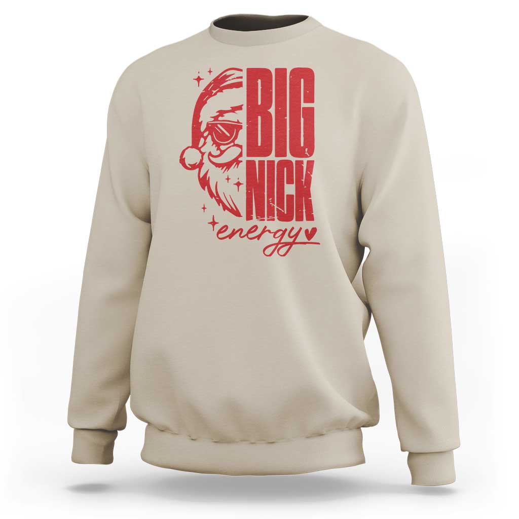 Christmas Santa Sweatshirt Fun Retro Big Nick Energy - Wonder Print Shop