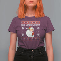 Christmas Santa Claus T Shirt For Women Big Nick Energy Santa Ugly Xmas - Wonder Print Shop