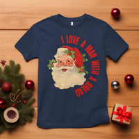 Christmas Santa T Shirt Fun Retro I Love A Man With A Beard - Wonder Print Shop