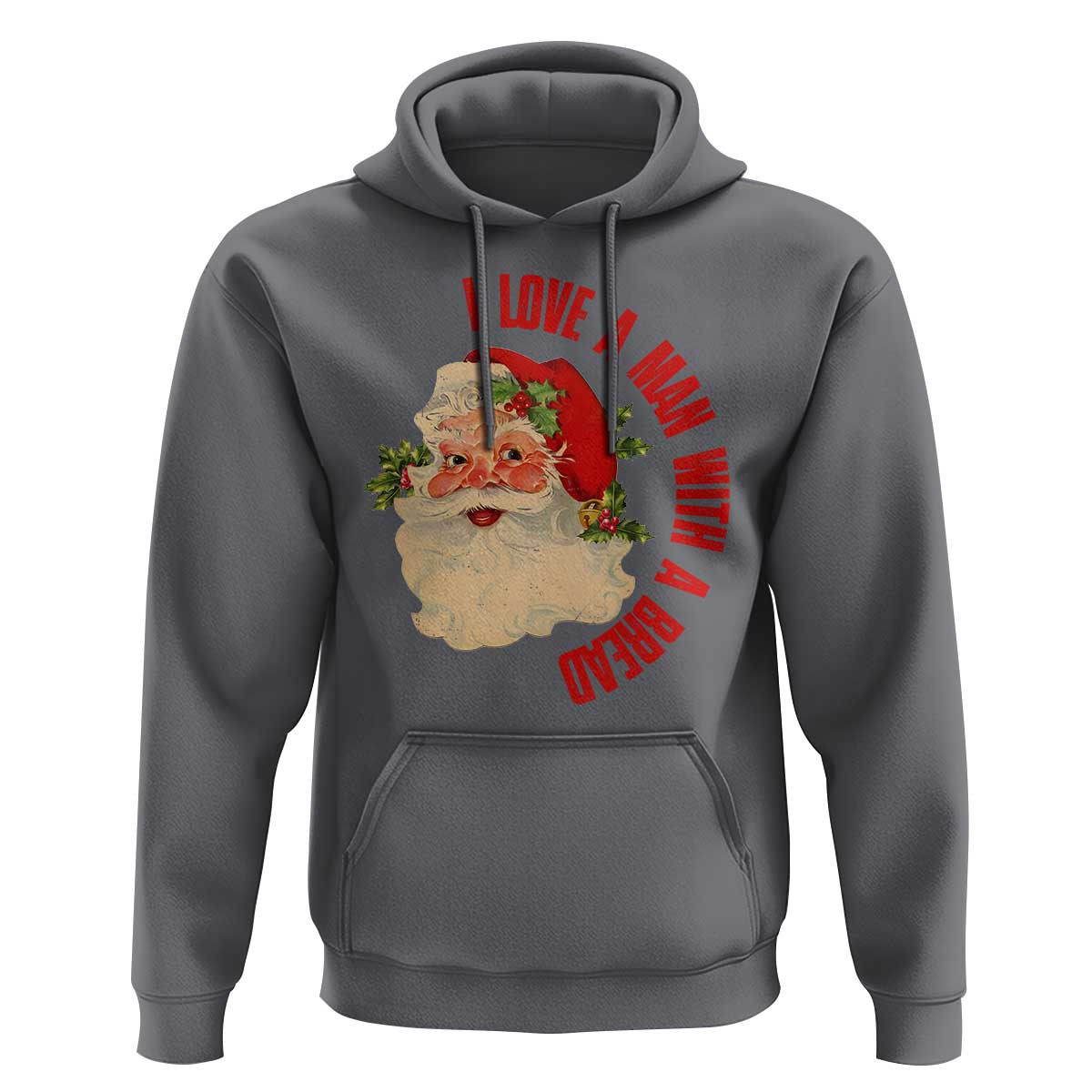 Christmas Santa Hoodie Fun Retro I Love A Man With A Beard